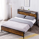 Reliancer Bed Frame with Wooden Headboard and Footboard