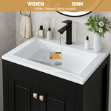Reliancer Bathroom Vanity with Sink , Modern Thickened Bathroom Storage Cabinet, Black