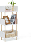 Reliancer Bookshelf, Modern Freestanding Decorative Bookcase, Solid Wood Frame, Storage Shelves Display Stand