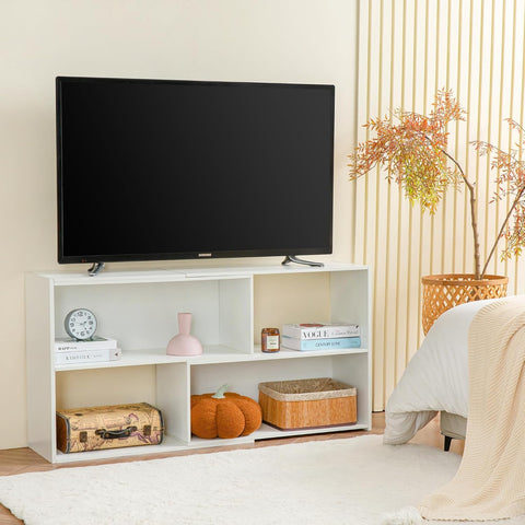 Reliancer TV Stand for TVs Up To 65‘’, Open Storage Shelf Cabinet, TV Console Table