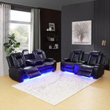 Reliancer Recliner Sofa Set, Leather Sofas Loveseat Chair for Living Room/Small Space/Rv/House/Office/Theater Seating