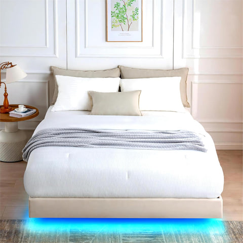 Reliancer Floating Bed Frame with LED Lights