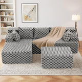 Reliancer Cloud Sectional Couch with L Shaped Chaise, 96.8" Modern Modular Sofa