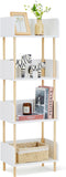 Reliancer Bookshelf, Modern Freestanding Decorative Bookcase, Solid Wood Frame, Storage Shelves Display Stand