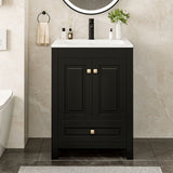 Reliancer Bathroom Vanity with Sink , Modern Thickened Bathroom Storage Cabinet, Black