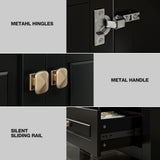 Reliancer Bathroom Vanity with Sink , Modern Thickened Bathroom Storage Cabinet, Black