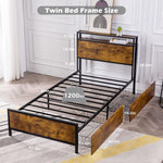 Reliancer Bed Frame with 2 Storage Drawers