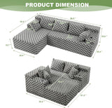 Reliancer Cloud Sectional Couch with L Shaped Chaise, 96.8" Modern Modular Sofa