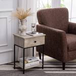 Reliancer End Table, Narrow Side Table with Drawer and Storage