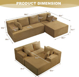 Reliancer Cloud Sectional Couch with L Shaped Chaise, 96.8" Modern Modular Sofa