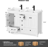 Reliancer Bathroom Vanity with Sink , Modern Thickened Bathroom Storage Cabinet