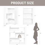 Reliacner 360° Adjustable Open Bookcase, 4-Tier Bookshelf with 6 Storage Cubes, White