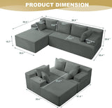 Reliancer Cloud Sectional Couch with L Shaped Chaise, 96.8" Modern Modular Sofa