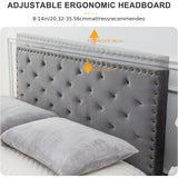 Reliancer Twin XL Size Velvet Bed Frame