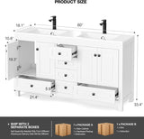 Reliancer Bathroom Vanity with Sink , Modern Thickened Bathroom Storage Cabinet