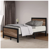 Reliancer Bed Frame with Wooden Headboard and Footboard