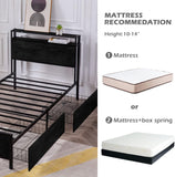 Reliancer Twin-XL Bed Frame with 2 XL Storage Drawers