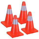 Reliancer 6PCS 18” Traffic Cones, PVC Safety Road Parking Cones