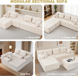 Reliancer Cloud Sectional Couch with L Shaped Chaise, 96.8" Modern Modular Sofa
