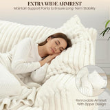 Reliancer 67.7" Oversized Chaise Lounge Chair Indoor, Faux Fur Upholstered Boneless Sofa Bed