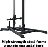 Reliancer LAT Pull Down and Low Row Cable Machine - 16 Height Adjustable Pulley System for Full Body Workout, Maximum Weight Capacity 400lbs, Perfect for Home Gym, Includes Additional Handle