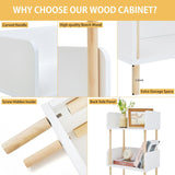 Reliancer Bookshelf, Modern Freestanding Decorative Bookcase, Solid Wood Frame, Storage Shelves Display Stand