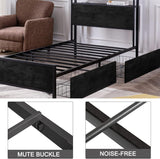 Reliancer Twin-XL Bed Frame with 2 XL Storage Drawers