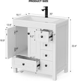 Reliancer Bathroom Vanity with Sink , Modern Thickened Bathroom Storage Cabinet