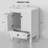 Reliancer Bathroom Vanity with Sink , Modern Thickened Bathroom Storage Cabinet