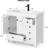 Reliancer Bathroom Vanity with Sink , Modern Thickened Bathroom Storage Cabinet