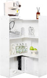Reliacner 360° Adjustable Open Bookcase, 4-Tier Bookshelf with 6 Storage Cubes, White