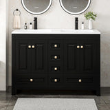 Reliancer Bathroom Vanity with Sink , Modern Thickened Bathroom Storage Cabinet, Black