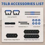 Reliancer Adjustable Dumbbells Set, 25/35/45/55/65/75 lbs