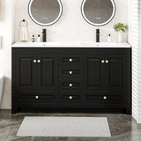 Reliancer Bathroom Vanity with Sink , Modern Thickened Bathroom Storage Cabinet, Black