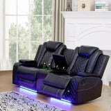 Reliancer Recliner Sofa Set, Leather Sofas Loveseat Chair for Living Room/Small Space/Rv/House/Office/Theater Seating