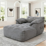 Reliancer 67.7" Oversized Chaise Lounge Chair Indoor, Faux Fur Upholstered Boneless Sofa Bed