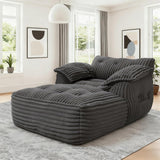 Reliancer 67.7" Oversized Chaise Lounge Chair Indoor, Faux Fur Upholstered Boneless Sofa Bed