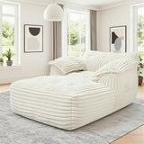 Reliancer 67.7" Oversized Chaise Lounge Chair Indoor, Faux Fur Upholstered Boneless Sofa Bed