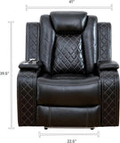 Reliancer Recliner Sofa Set, Leather Sofas Loveseat Chair for Living Room/Small Space/Rv/House/Office/Theater Seating