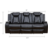 Reliancer Recliner Sofa Set, Leather Sofas Loveseat Chair for Living Room/Small Space/Rv/House/Office/Theater Seating