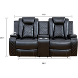 Reliancer Recliner Sofa Set, Leather Sofas Loveseat Chair for Living Room/Small Space/Rv/House/Office/Theater Seating