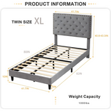 Reliancer Twin XL Size Velvet Bed Frame