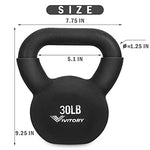 Neoprene Coated Kettlebells, Solid Cast Iron, 5, 5-30 Pounds