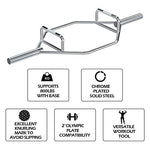 Olympic Hex Bar, Trap Bar 56" Chrome Finish Hex Weight Lifting Bar Deadlift Bar (Silver)