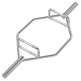 Olympic Hex Bar, Trap Bar 56" Chrome Finish Hex Weight Lifting Bar Deadlift Bar (Silver)