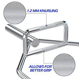 Olympic Hex Bar, Trap Bar 56" Chrome Finish Hex Weight Lifting Bar Deadlift Bar (Silver)